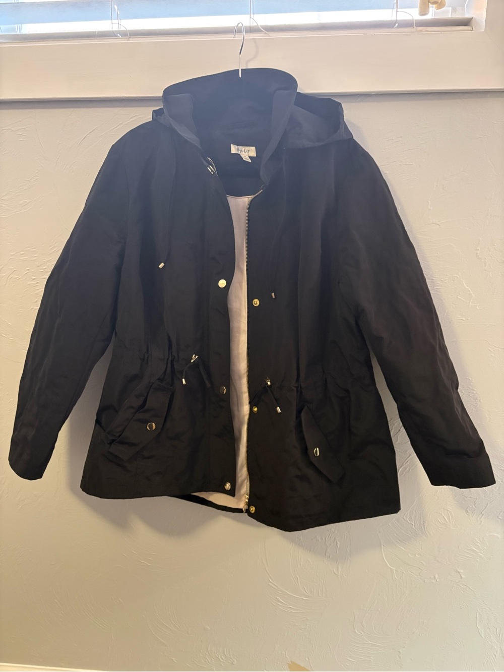 Style & Co. Black Hooded Utility Jacket